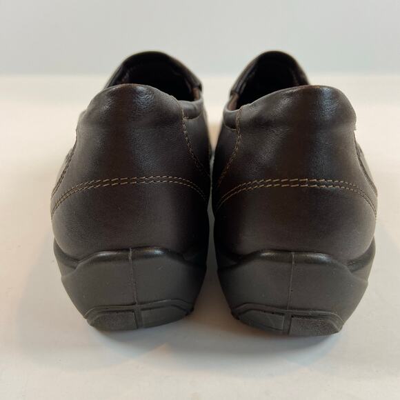 Ecco Slip On Casual Comfort Shoes Dark Brown Leather Cushioned Size 39/ US 8 - Picture 5 of 8